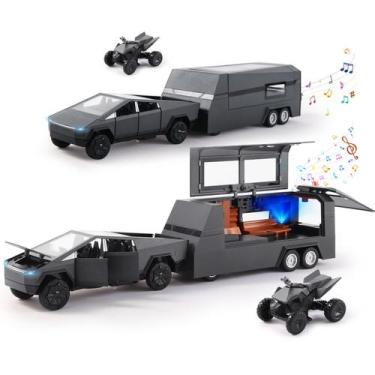 Imagem de Modelo de metal Toy Car QUARFRET em escala 1/32 com som e luz para cri