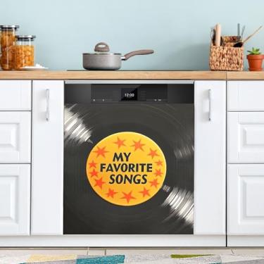 Imagem de Adesivo de vinil preto frontal para lava-louças ímã adesivo decorativo eletrodomésticos adesivos adesivos de geladeira painel de lava-louças decalques