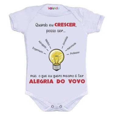 Imagem de Body Divertido - Quando Eu Crescer Ser Alegre Como Vovô - KALUNDU KIDS