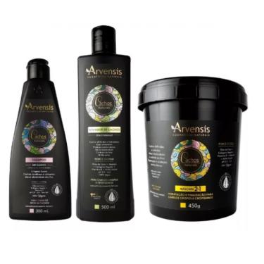Imagem de Kit Arvensis Cachos Shampoo + Ativador Crespos + Máscara 2x1