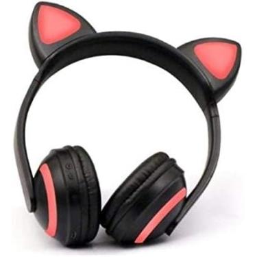 Imagem de Headphone Bluetooth Gatinho Iluminação LED - PRETO