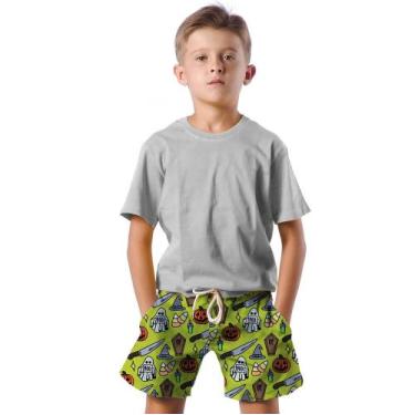 Imagem de Shorts Infantil Bermuda Calção Praia Verão Rip Caixão Fantasma 219 - S