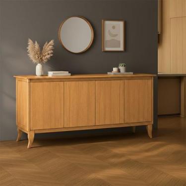 Imagem de Aparador Buffet Monterrey Imbuia 4 Portas Vintage Design Retrô - MAIS 