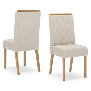 Imagem de Conjunto 2 Cadeiras Sala Jantar Nina Nature/Linho - Henn