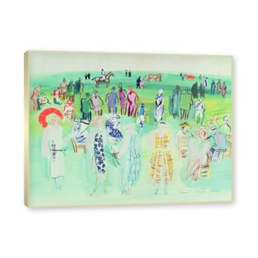 Imagem de Moldura de champanhe. Impressões Raoul Dufy, (modelos no hipódromo), pôster de viagem vintage, arte impressionista, imagem de arte de parede em tela para decoração de casa. 40 x 50 cm-15,8 x 19,7 pol