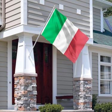 Imagem de Bandeira da Itália de 9,5 cm x 1,5 m - Cor vívida e à prova de desbotamento - Cabeçalho de lona e costura dupla - Bandeiras italianas de poliéster com ilhós de latão 8 x 1,5 m
