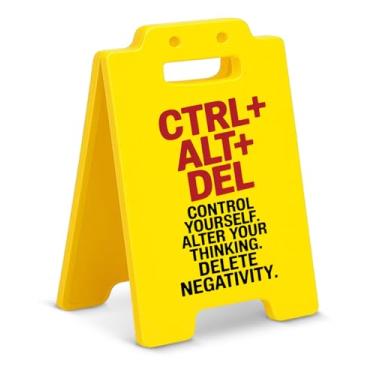 Imagem de Placa de escritório divertida e inspiradora Ctrl Alt del Cubicle Decorações motivacionais presentes de escritório para colegas de trabalho e funcionários