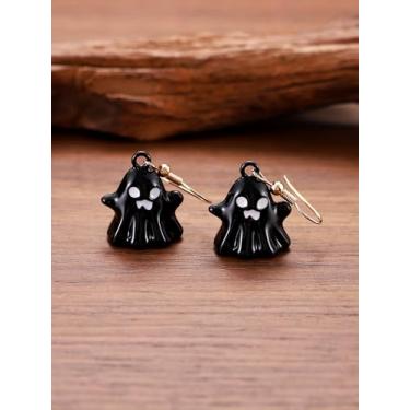 Imagem de Brincos femininos de Halloween com pingente de fantasma, roupas de Halloween, acessórios de bijuteria, 2inch, Liga de aço, Sem pedra preciosa