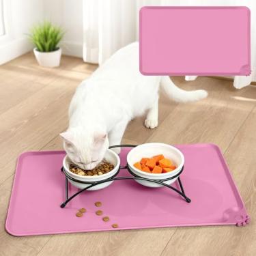 Imagem de Jogo americano para animais de estimação, tapete de alimentação de silicone antiderrapante à prova d'água, fácil de limpar, perfeito para cães e gatos, tapete de prato de longa duração para animais de