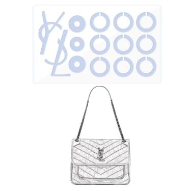 Imagem de BagArmor Película protetora de hardware, compatível com YSL Niki Small. Adesivo de ferragem de bolsa transparente, antiarranhões, transparente