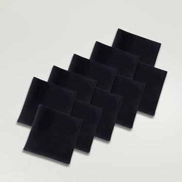 Imagem de Kit de Guardanapos Basic, 10 Peças, Tecido Oxford, 35x35cm, Mesa Posta, Decoração Elegante (Preto)