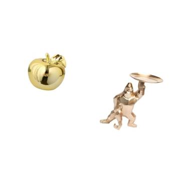 Imagem de Fenteer Escultura de Frutas, Estatueta de Cerâmica com Bandeja de Servir, Coleção de Obras de Arte em Resina, Ornamento Delicado para Mesa, Restauran