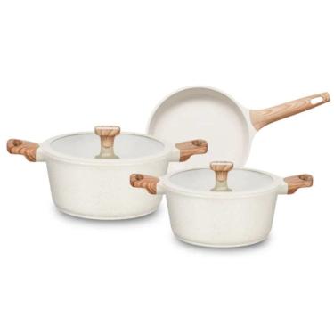 Imagem de Conjunto De Panelas Titanium 3Pçs Alumínio Indução Vanilla