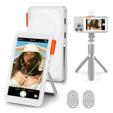 Imagem de Tiiyee Tela de monitor de selfie Vlog, monitor magnético de câmera traseira de telefone 4K 30fps 1080p gravação sem fio alto-falante embutido 3 níveis de brilho para vlogging, gravação de vídeos