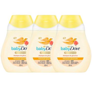 Imagem de Kit 3 Shampoo Dove Baby Hidratação Glicerinada 200ml