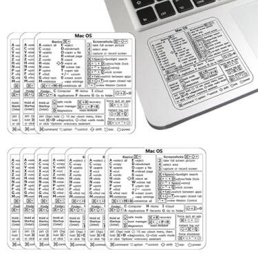 Imagem de 10 adesivos de atalhos adequados para MacOS - adesivos de teclado à prova d'água para laptop/escritório, transparente