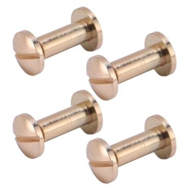 Imagem de ZJchao 20 Conjuntos de Rebites de Couro, Parafusos de Encadernação, Rebites de Encadernação, Kit Variado de Parafusos de Alta Resistência Com Fenda de Liga de Zinco para Artesanato