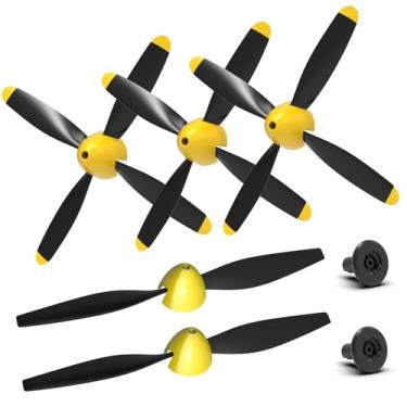 Imagem de ANTSIR RC Plane Propellers Replacement for The Legend war Bird Series 400 4 Channel Hobby Remote Control Airplane - Set of 5 (Yellow)