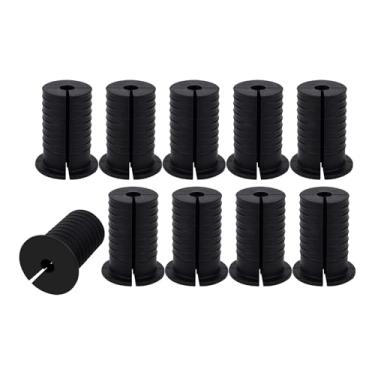 Imagem de FVDPWYE Kit de roteamento de cabos com 10 peças, passagem de cabos por buchas, organização de Ethernet, ilhós de parede de silicone, acessórios, Preto