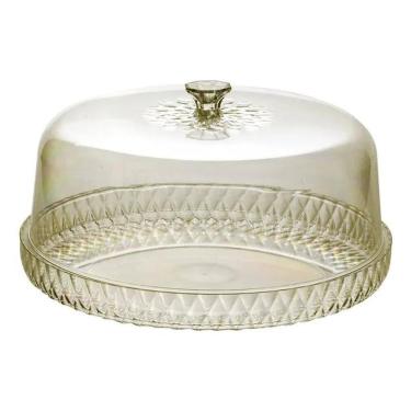 Imagem de 2X Porta Bolo Torta Boleira Acrílica Igual Vidro Plasutil Li