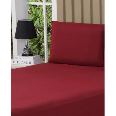 Imagem de Jogo Lençol Com Fronha Solteiro King 2.03m X 98cm 400 Fios (marsala) (marsala)