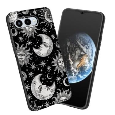 Imagem de smauncucn Capa para Revvl 8, capa protetora antiderrapante de poliuretano termoplástico macio e fina para T-Mobile Revvl 8 16.8 cm 2025, vintage sol lua estrelas
