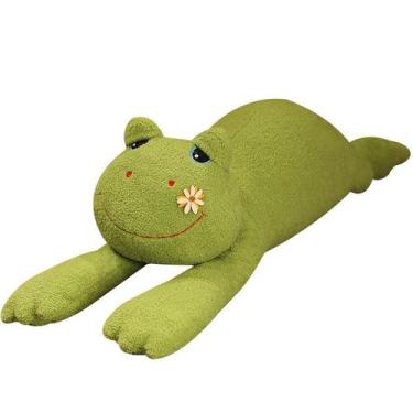 Imagem de Boneca de brinquedo de pelúcia Lazy Frog com detalhe de flor 100cm - 9
