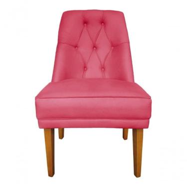 Imagem de Cadeira Para Sala De Jantar Escritório Estofada Berlim Retro Suede Rosa Pink Eli Móveis E Decoração