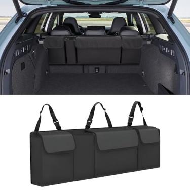 Imagem de Alieemo Organizador de porta-malas de carro, bolsa de carga dobrável à prova d'água com 4 bolsos, armazenamento grande para pendurar no banco traseiro com alças ajustáveis, economia de espaço