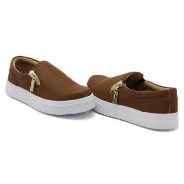 Imagem de Tênis Slip On Basico Liso Yoyo Store Zíper Lateral com Sola Reta Confo