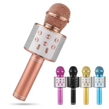 Imagem de Microfone Karaoke Infantil - Sem Fio Recarregável USB para Crianças Menina Menino - Festas - Eventos - Carnaval - Churrascos - (Diversas Cores) - Metal -