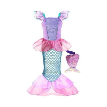 Imagem de Fantasia de Sereia Ariel para Meninas - Vestido para Festa de Hallowee