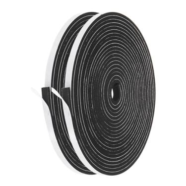 Imagem de Tira de vedação de porta de decapagem climática, 2 rolos de 1/4 polegada x 1/8 polegada x 16 m, isolamento de fita de espuma de alta densidade à prova de som autoadesiva para ar condicionado de janela