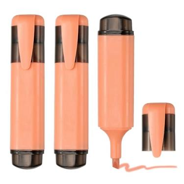 Imagem de PATIKIL Caneta marca-texto, pacote com 3 canetas marcadoras à base de água com ponta larga fofas em pastel, materiais de estudo para escritório, casa, uso diário, laranja