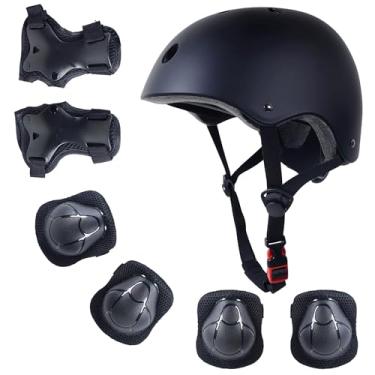 Imagem de RoyalBaby Conjunto de capacetes e almofadas infantis para crianças de 3 a 5 anos, equipamento de proteção ajustável com cotovelo e joelheiras para vários esportes, três cores disponíveis