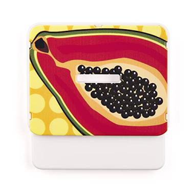 Imagem de Corta Pac Naxos – Abridor de Embalagens Longa Vida, Sachês e Sacos Plásticos com Ímã Decorativo de Geladeira com Porta-Recados – Prático, Seguro e Estampas Sortidas Tema: mamão.