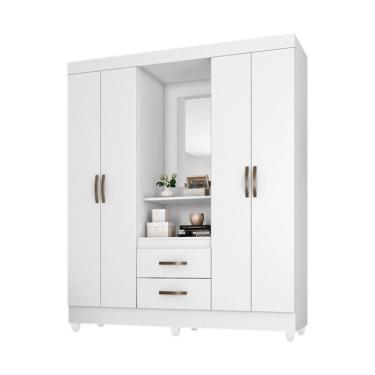 Imagem de Roupeiro Capelinha Lite Com Espelho Guarda-Roupa Casal