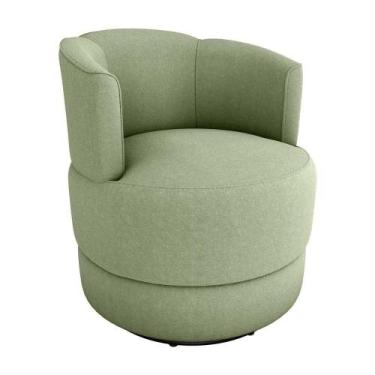 Imagem de Poltrona Decorativa Giratória Base De Ferro Marselha Matrix Boucle Oli