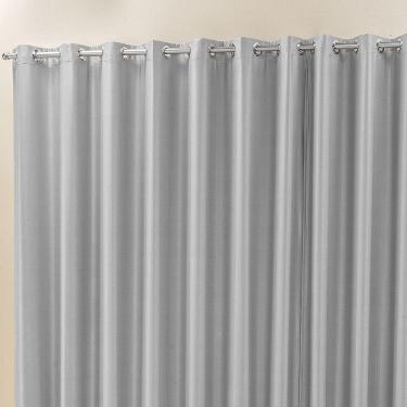 Imagem de Cortina Madri 4,00M X 2,50M Cinza Liso Tecido Semi Blackout Para Sala Quarto