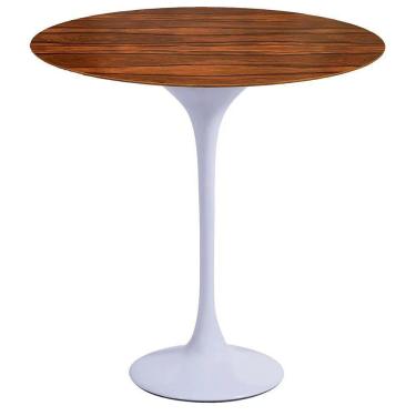 Imagem de Mesa Saarinen Lateral Oval Pau Ferro 57x38cm - Base Branca