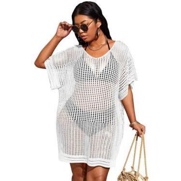 Imagem de Capa de maiô SOLY HUX feminina plus size branca 3GG