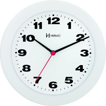Imagem de Relógio De Parede 21cm Plástico 6103 Herweg Branco