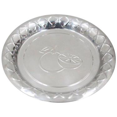 Imagem de Bandeja Em Aço Inox Redonda 22cm