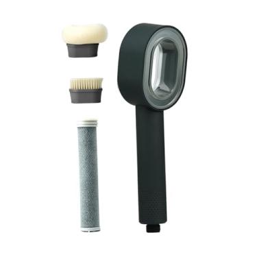 Imagem de Ioensy Chuveiro de mão fácil de instalar com esponja e escova integradas para lavar carros, dar banho em viagens e limpar animais de estimação, Preto