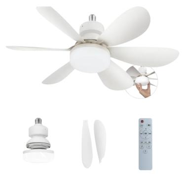 Imagem de Lâmpada Ventilador de Teto LED 30W com Controle Remoto – Silenciosa, Eficiente e Moderna (Base E27) instalação em bocal de Lâmpada comum