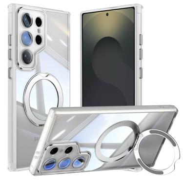 Imagem de Capa de telefone Vanki para Samsung Galaxy S25 Ultra compatível com magnético com suporte S25U Capa magnética com suporte de anel de 360 graus para Samsung S25 capa ultra transparente antiqueda