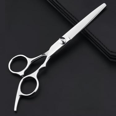 Imagem de Tesoura de cabelo profissional de 15 cm, tesoura de cabeleireiro de aço inoxidável premium para barbeiros e estilistas, tesoura de barbeiro afiada para corte e desbaste, inclui pente