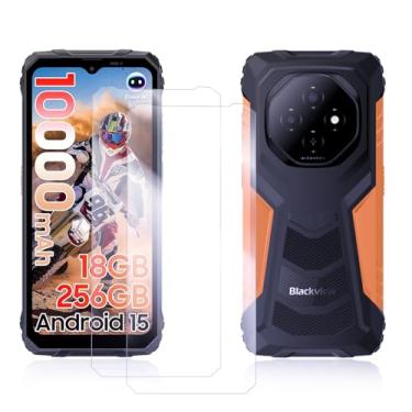 Imagem de KONXISA Pacote com 2 protetores de tela para Blackview FORT 1, protetor de tela de celular de vidro temperado, película protetora de 9 durezas HD transparente antiarranhões e sem bolhas