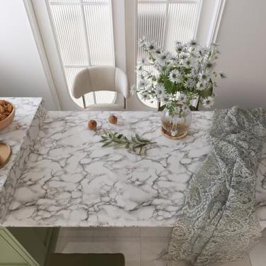 Imagem de JSEVEM Papel de parede de mármore branco cinza 40,6 cm × 394 cm descascar e colar à prova d'água cinza mármore contato vinil granito brilhante adesivo adesivo para cozinha mesa armário bancadas quarto