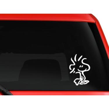 Imagem de Adesivo de carro com personagem Pea-Nuts Woodstock, 15 cm, branco, adesivo de vinil para janela de veículo